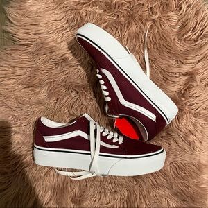PLATFORM MAROON VANS OLD SKOOL